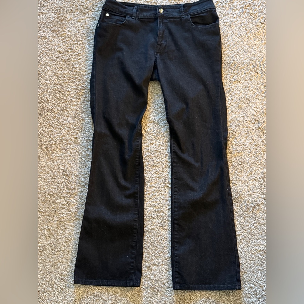 Black jeans with rhinestone accents